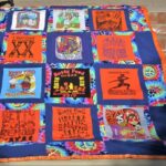 Hash House Harriers customized embroidered Quilt composed of hash artist Nut N Honey-designed OCHHH Betty Ford Rehab Hash Tee Shirts