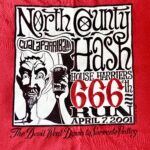 NCH3 North County Hash House Harriers 666 Run (2001) Tee Back by Nut N Honey shows the Devil raising a glass of beer